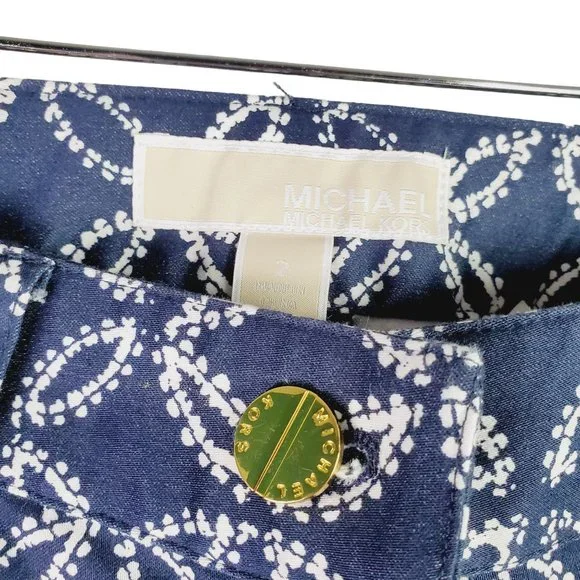 MICHAEL MICHAEL KORS Geometric Print Basics Ankle Pant Sz 2 - Picture 3 of 9